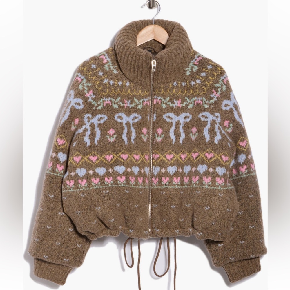 Blank NYC Brown Patterned Puffer Jacket
